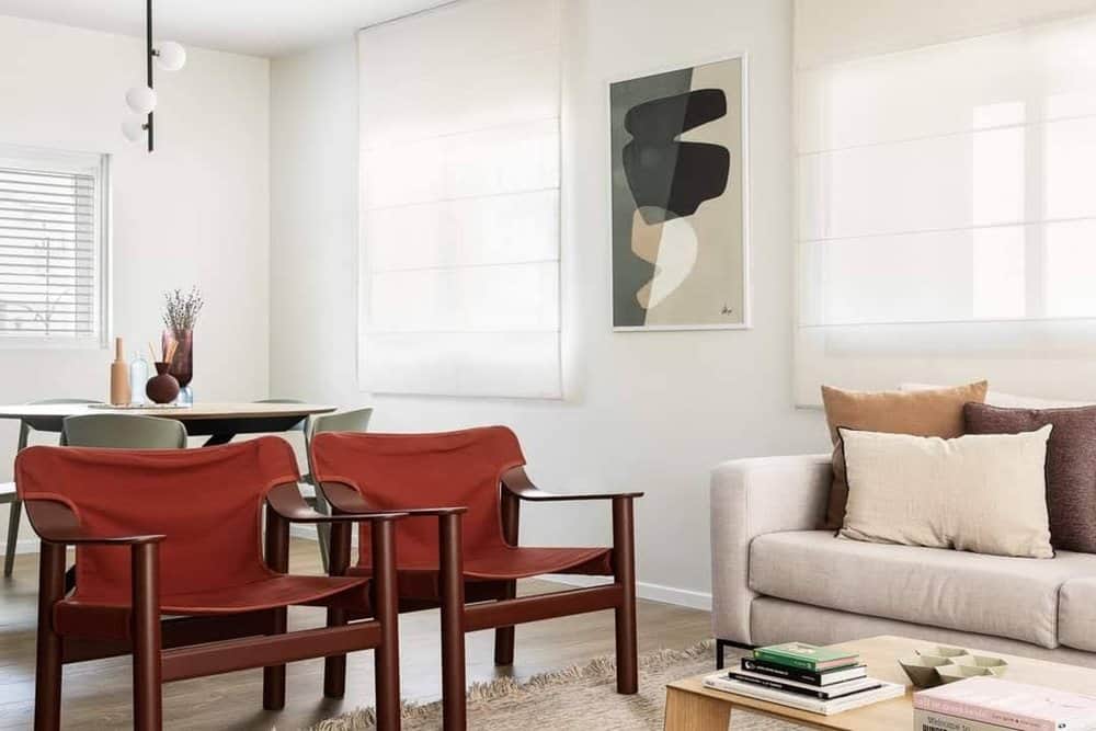 וילון רומי מבד חצי שקוף התמונות להמחשה