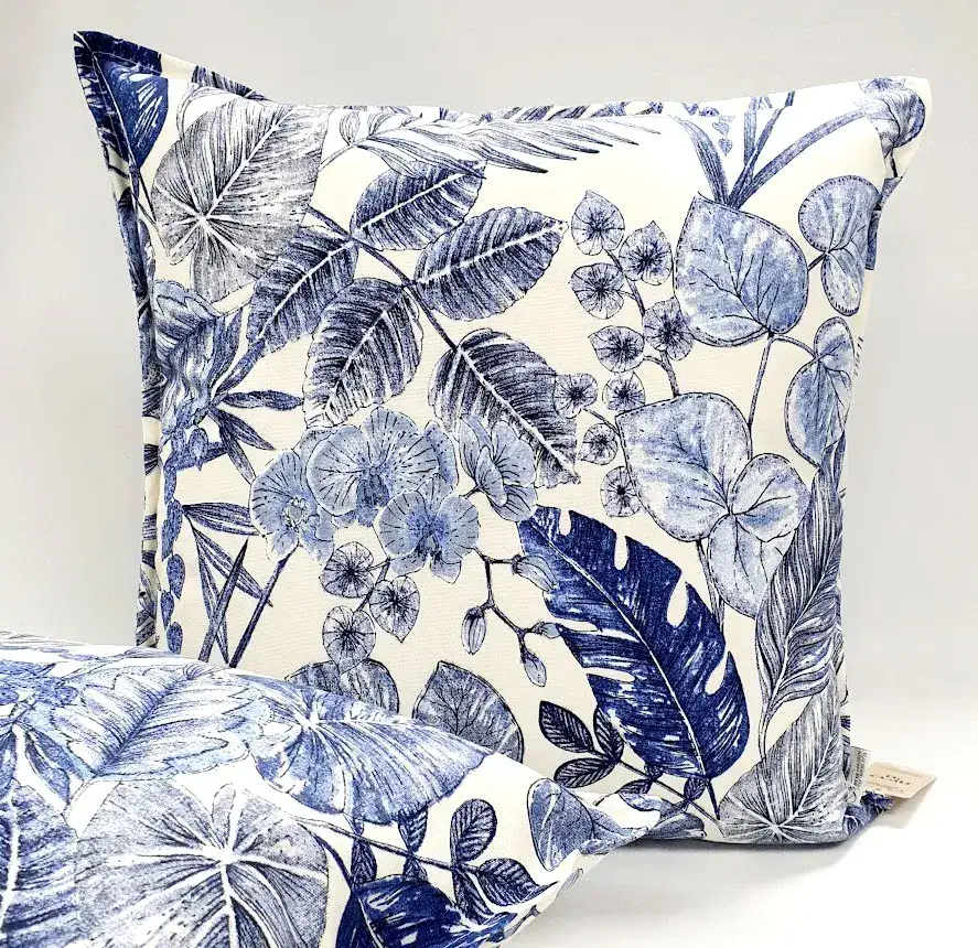 כרית נוי חוץ פורצלן כחול