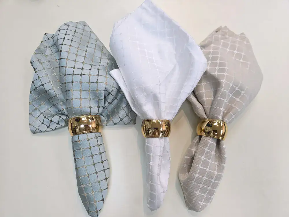 סט 6 מפיות בד דגם קלאסיק מעוינים ניתן לבחור צבע