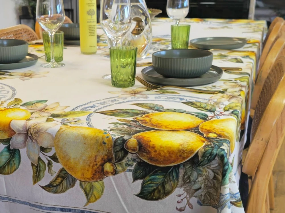 סורנטו מפת שולחן מודפסת דגם לימונים