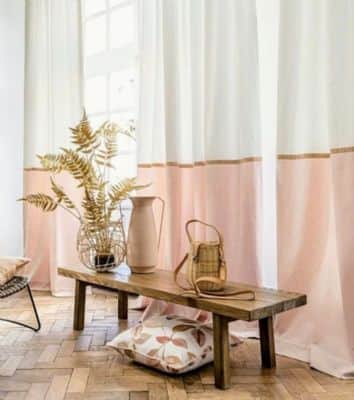 וילון מעוצב ורוד מורכבמ 3 חלקים