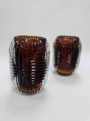 אגרטל זכוכית בסגנון וינטאג דגם גבריאל צבע חום קריסטל 