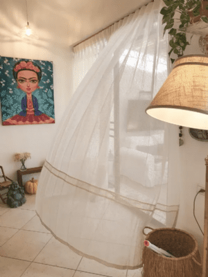 וילון מעוצב ורוד מורכבמ 3 חלקים