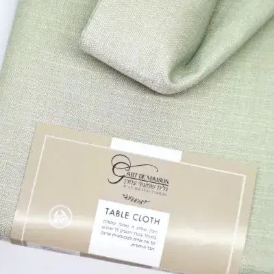 מפת שולחן נטורל צבע מנטה מלבנית/מרובעת/עגולה