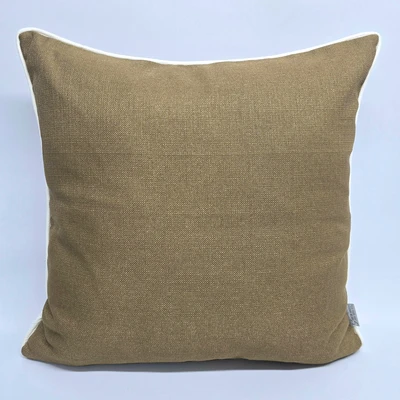 כרית נוי פשתן חמרה עם קדר שמנת