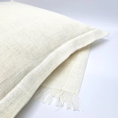 כרית נוי פשתן סוואג' גוון שמנת