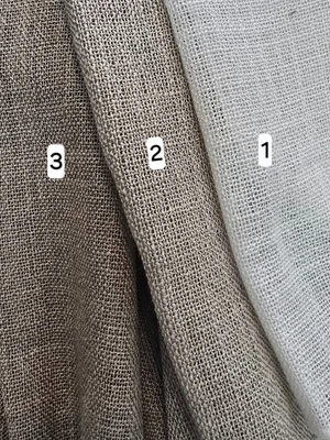 זוג וילונות פשתן בתפירת השחלה רוחב כל כנף 1.20 אורך כל כנף 2.50