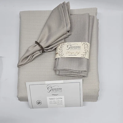 מפת שולחן נטורל צבע אבן אפור חם מלבנית/מרובעת/עגולה