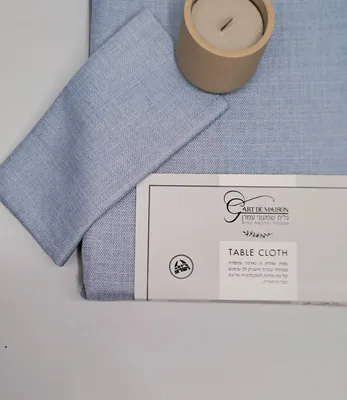 מפת שולחן נטורל צבע תכלת מלבנית/מרובעת/עגולה