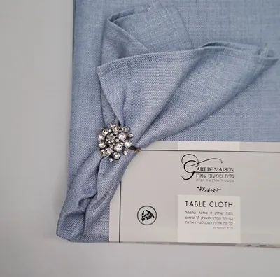 מפת שולחן נטורל צבע תכלת מלבנית/מרובעת/עגולה