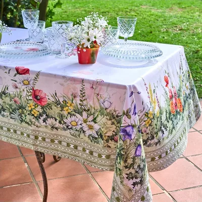 סורנטו מפת שולחן מודפסת דגם פרחי גינה