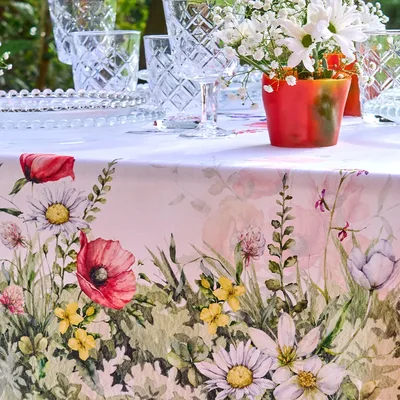 סורנטו מפת שולחן מודפסת דגם פרחי גינה