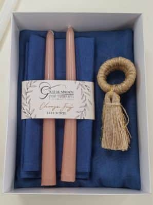 מארז מתנה רנר זוגי נטורל כחול ולנטיין דיי