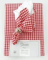 סט מפת שולחן עגולה בתוספת 6 מפיות בד פפיטה אדום