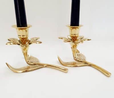 פמוט שולחני צורת פרח מוזהב גודל:15X10