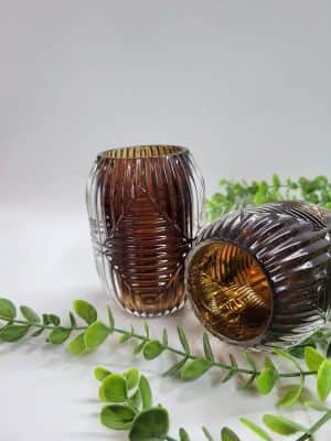 אגרטל זכוכית בסגנון וינטאג דגם גבריאל צבע חום קריסטל 