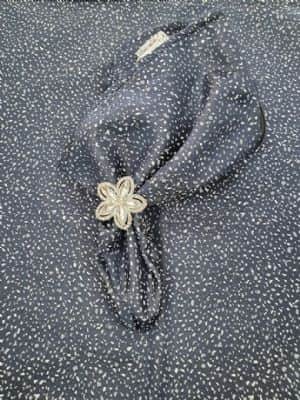 סט מפת שולחן עגולה בתוספת 6 מפיות קומו כחול