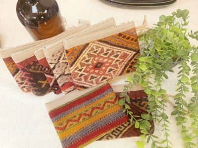 ארנק קלאצ' אטני  עשוי מפיסת שטיח קילים עבודת יד