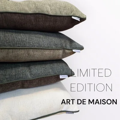 סט רביעיית כריות בקסטר משולבות מיקס דו צידי כולל קדר 2גווני ירוק גוון חום ושמנת