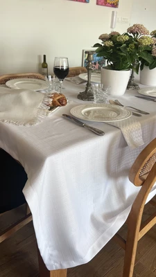 מארז מתנה לבן חגיגי מפת מלבנית