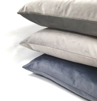 סט שלישיית כריות נוי קטיפה אפורה טון על טון